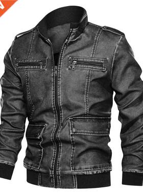 Men's Spring PU Leather Jacket Fashion Male Vintage killer M