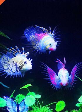 Aquarium Decorations Lion fish Glowing Jellyfish Ornaments G