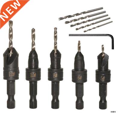 11Pcs Round Shank Countersink Drill Bits Set Carpentry Chamf