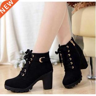 New spring Winter Women Pumps Boots High Quality Lace-up Eur