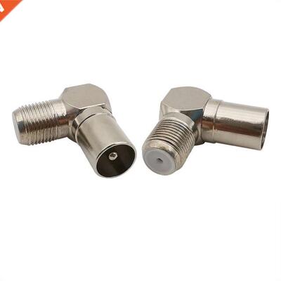 2Pcs 90 Degree Right Angle F-type Female to Male Antenna Con