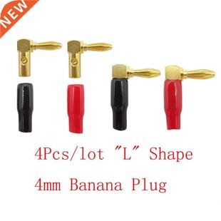 Male Aud Right Type 4mm 2Pairs Angle Plug 4Pcs Banana lot