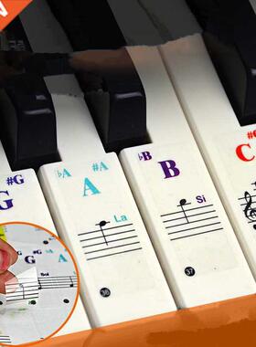 49/54/61/88 color Transparent Piano Keyboard Stickers Electr