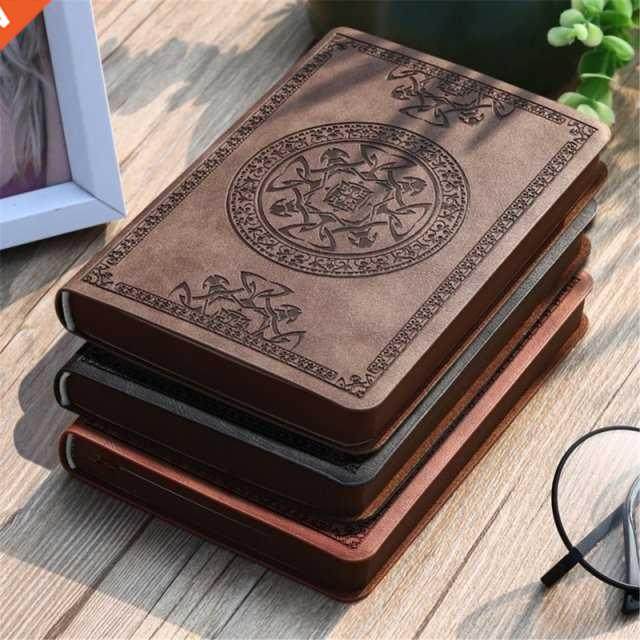 Portable Vintage Pattern PU Leather Notebook Diary Notepad S