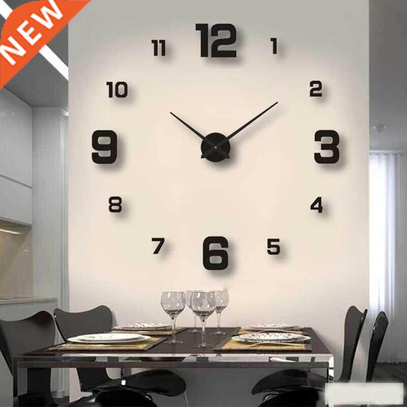 d digital wall clock mirror sticker family room modern offi
