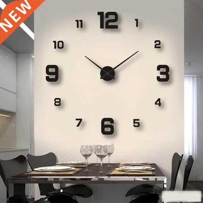 D Digital Wall Clock Mirror Sticker Family Room Modern Offi