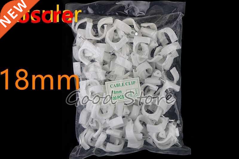 100pcs 18mm Cable fixed Round or Circle Path cable clips wit