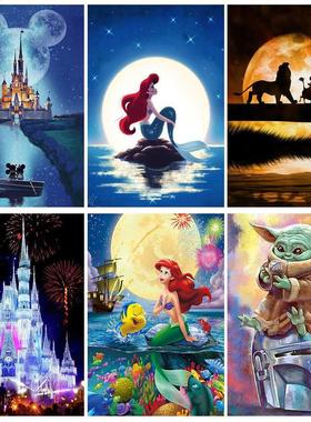 Round Drill Mermaid 5D Diamond Painting Cartoon Mickey Mouse