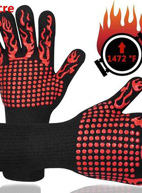 1 Pcs BBQ Gloves High Temperature Resistance Oven Mitts 500