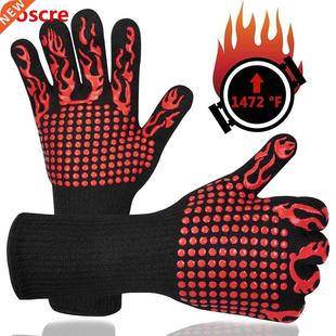 1 Pcs BBQ Gloves High Temperature Resistance Oven Mitts 500