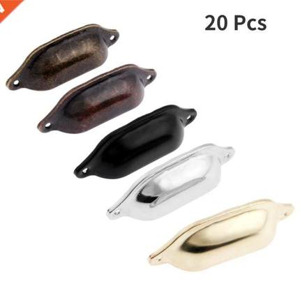 20Pcs Cupboard Antque Brass Shell Pull Handles Retro Ktche