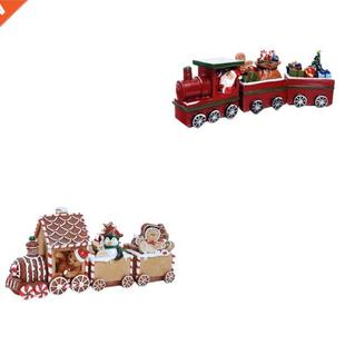Claus Resin Decoration Sculpture Craf Train Santa