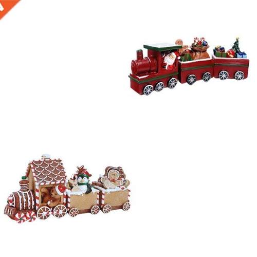 Santa Claus Decoration Train Sculpture Decoration Resin Craf