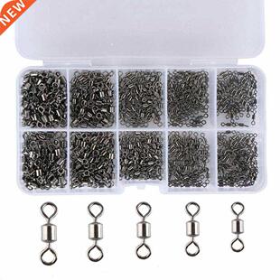 500Pcs Size 4/6/8/10/12 Fishing Rolling Swivel Connector Too