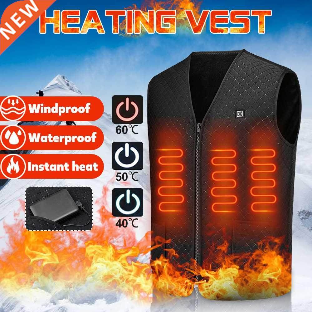 5 Areas  Heating Levels Electrical Heated Vest Jacket USB M