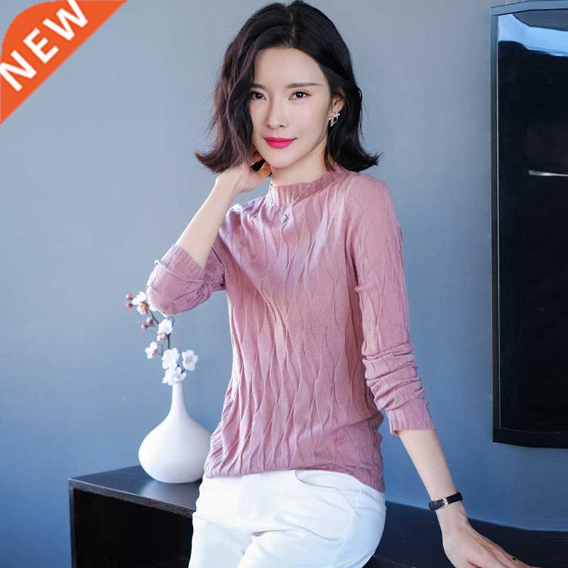 Women Ribbed Knitted Pullover Top Pull Hiver Femme Sweater W