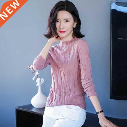 Women Ribbed Knitted Pullover Top Pull Hiver Femme Sweater W