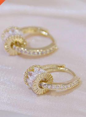 Korean Fashion 14K Real Gold Good Luck Implication Earring f