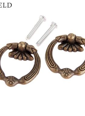 2pcs 42*36mm Furniture Knobs Antique Bronze Kitchen Drawer C