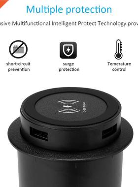 Wireless Charger With USB Port Desktop Embedded Powstro 3 In
