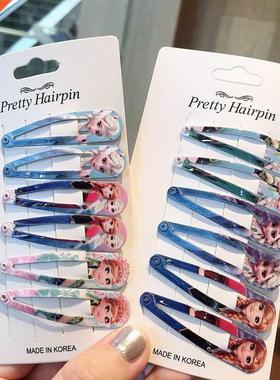 6 pcs cartoon children's hair clips Frozen Elsa and Anna Cu