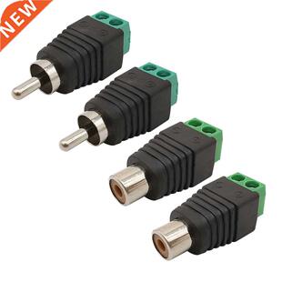 4Pcs Phono RCA Male Female Plug to AV Screw Terminal Audio V