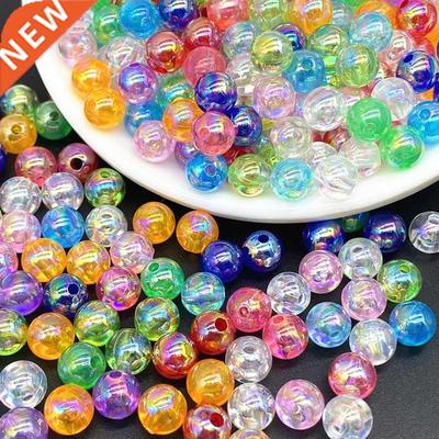 4/6/810mm AB Color Loose Spacer Round Acrylic Beads for Hand