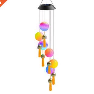 Solar Wind Chimes with Bells Color-Changing Hanging Chimes C