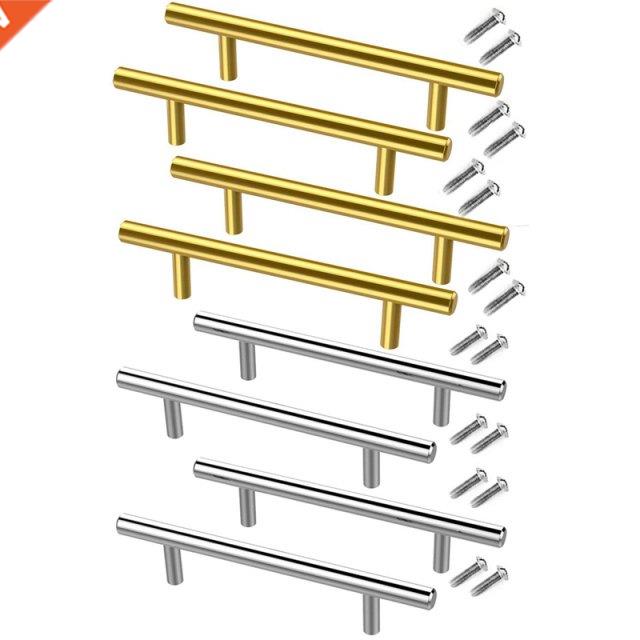 8 PCS Gold Silver Handles Hardware Stainless Steel Drawer Pu