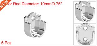 uxcell 2/4/6pcs Wardrobe Closet Rod Bracket Zinc Alloy Showe