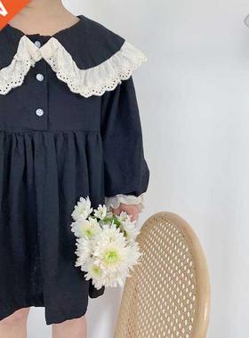 Spring autumn baby girls cotton fashion lacework patchwork d