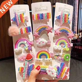 /5pcs/Set New Girls Cute Rainbow Star Flower Hairpins Sweet