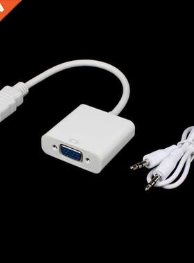 Factory Price White HDMI to VGA 3.5mm plug Audio Cable Adapt