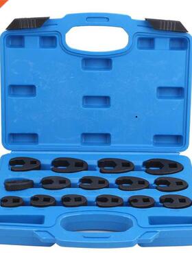 15pcs Flare Nut Wrench 3/8in and 1/2in Drive Open End Crowfo