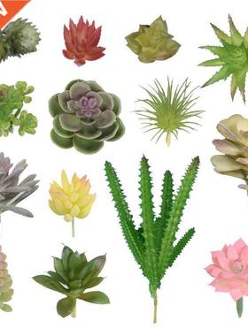 Mini Simulated Succulent Green Plant Flocking Flower Arrange