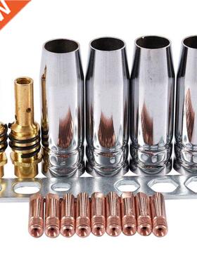 17Pcs/Set 15Ak Mig/ Welding Nozzle Contact Tips 0.8X25Mm M6