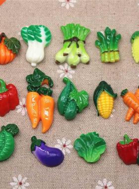 10pcs Resn Vegetables Eggplant Peas Carrots Corn Cabbage Fl