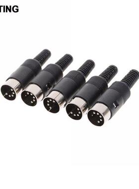 5pcs/lot DIN male Plug Cable Connector 5 Pin with Plastic Ha