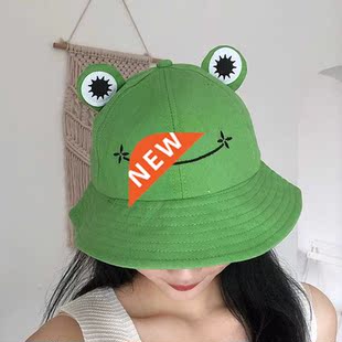 Frog Bucket Hat for Women Summer Autumn Plain Female Panama