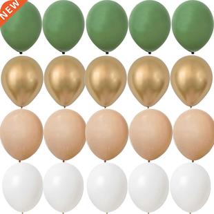 Green Bir 10inch Balls Gold White Retro Kit Balloon 20PCS