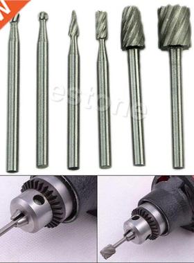 New 6pcs HSS Routing Router Grinding Bits Burr For Rotary To
