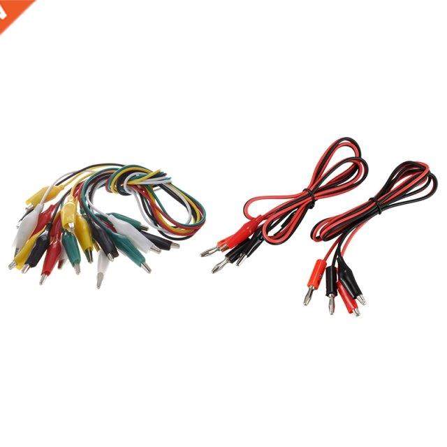 10Pcs 5-Color Double Ended Alligator Clips Test Lead & 2