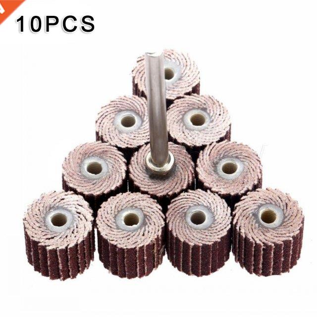 10PCS 10mm Non-woven Nylon Abrasive Flap Wheel Brush Wire Dr