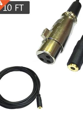 XLR female to mini .5mm female plug stereo audio mixer to i