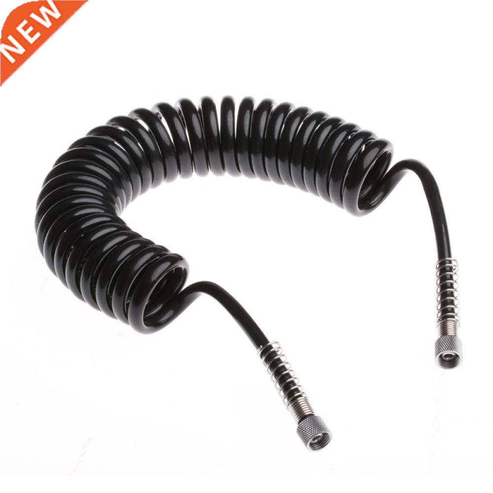 3m 4 x 6mm Black Flexible PU Recoil Hose Spring Tube For Com