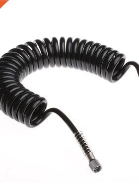 3m 4 x 6mm Black Flexible PU Recoil Hose Spring Tube For Com