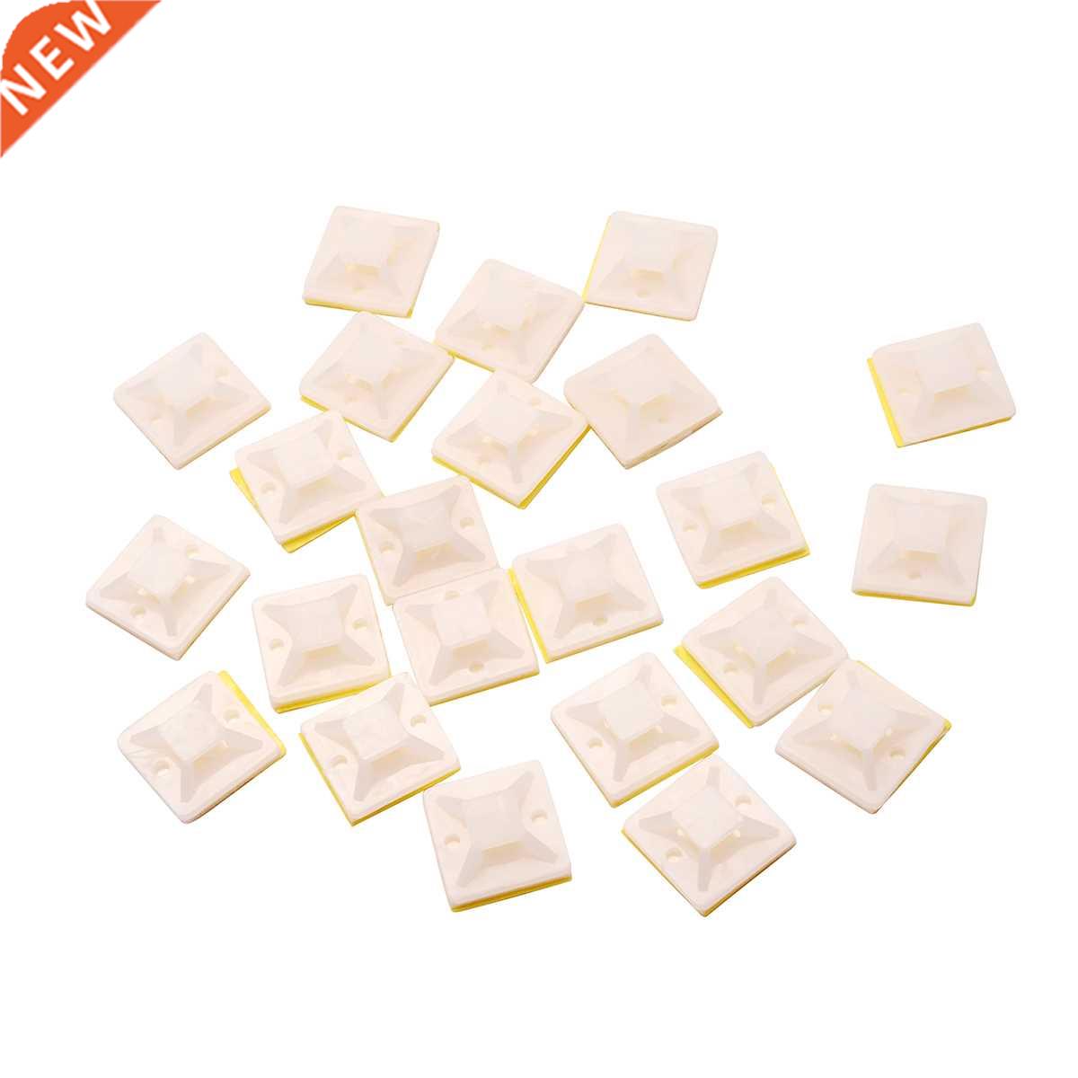 100PCS Cable Tie Base Mounts Fixing Seat White Self Adhesive