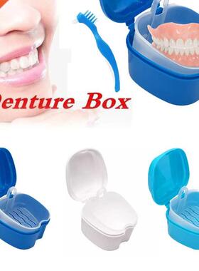 Denture Bath Box Case Dental False Teeth Storage Box with Ha