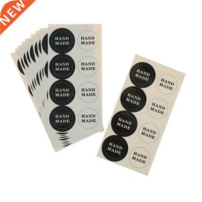 10sheet(80pcs)Thank You Circle Point Stickers black Handmade