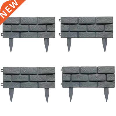 4Pcs Garden Edging Courtyard Grass Rectangle Stone Brick Eff